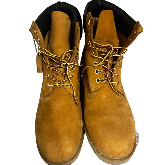 Timberland Men’s 6-Inch Premium Waterproof Boots Wheat Nubuck Sz 13 Style 18094 - Picture 13 of 14